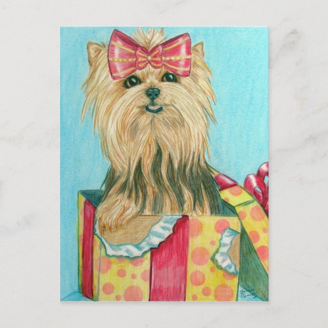 Birthday Yorkie Postcard (Front)