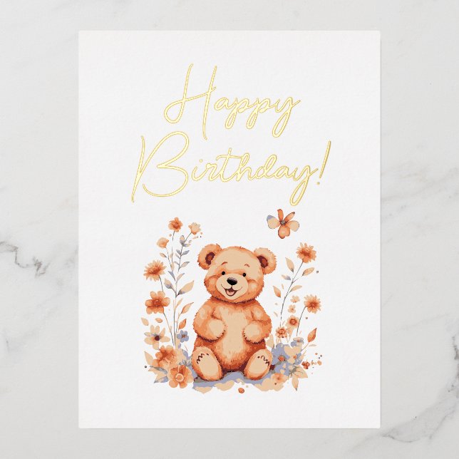 Birthday You Are Loved Beyond Measure Foil Holiday Postcard (Front)