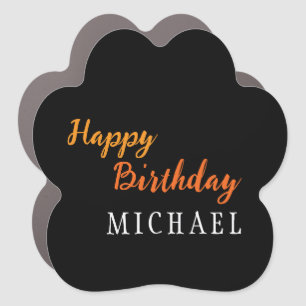 Birthday Your Name Minimalist Personal Modern Car Magnet