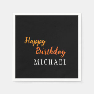 Birthday Your Name Minimalist Personal Modern Napkins