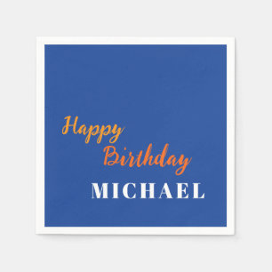 Birthday Your Name Minimalist Personal Modern Napkins