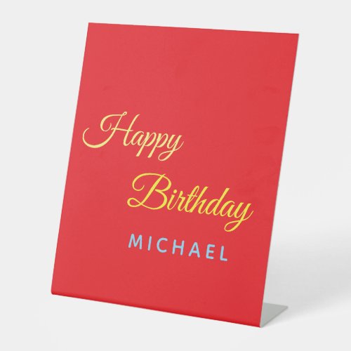 Birthday Your Name Minimalist Personal Modern Pedestal Sign