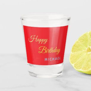 Birthday Your Name Minimalist Personal Modern Shot Glass