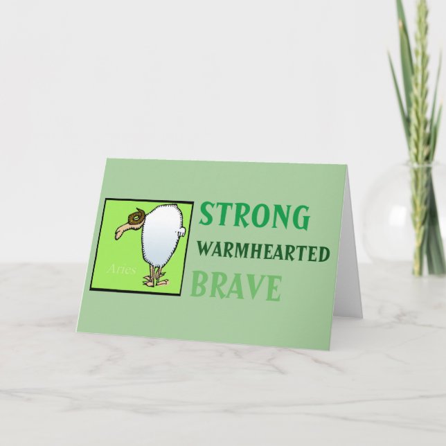 Birthday Zodiac Sign Personality Aries Card (Front)