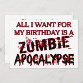 Birthday Zombie Apocalypse Invitation (Front/Back)