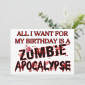 Birthday Zombie Apocalypse Invitation (Standing Front)
