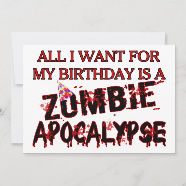 Birthday Zombie Apocalypse Invitation (Front)