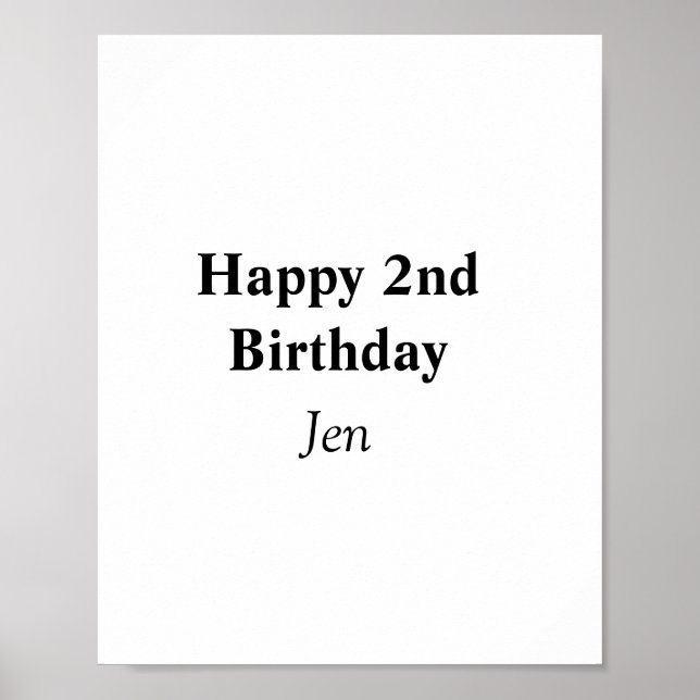 birthdays add your name text image editable invita poster (Front)