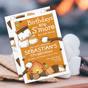 Birthdays are more fun with friends marshmallow invitation