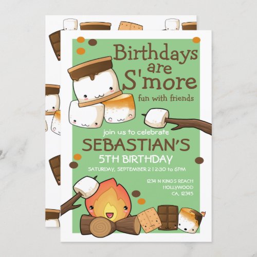 Birthdays are more fun with friends marshmallow invitation