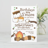 Birthdays are more fun with friends marshmallow invitation (Standing Front)