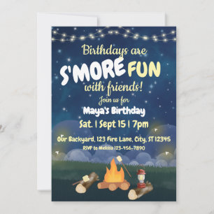 Birthdays are S'More fun birthday party Invitation