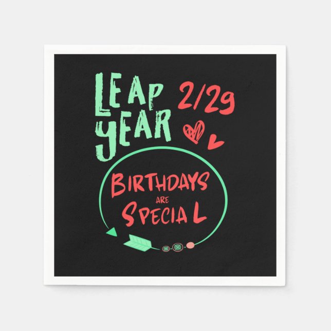Birthdays Are Special Leap Year February 29 Gift Napkins (Front)