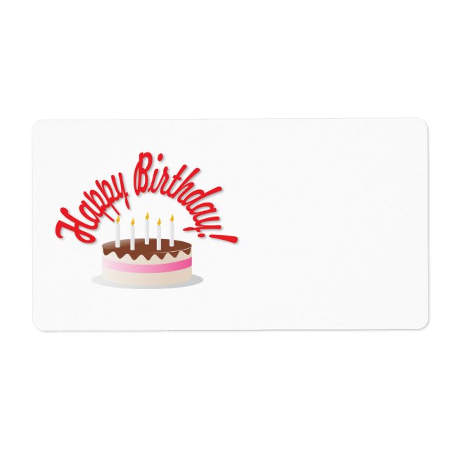 Birthday's cake label (Front)