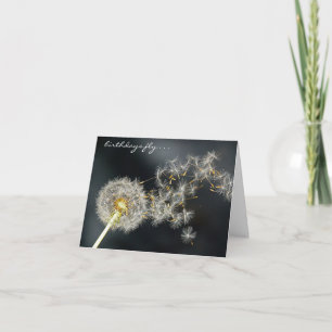 "Birthdays Fly" Dandelion Birthday Card