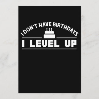 Birthdays I Level Up Printed Tee Gift Idea Geek Ga Card