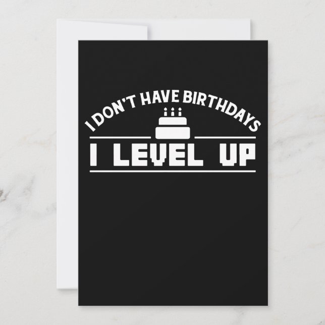 Birthdays I Level Up Printed Tee Gift Idea Geek Ga Card (Front)