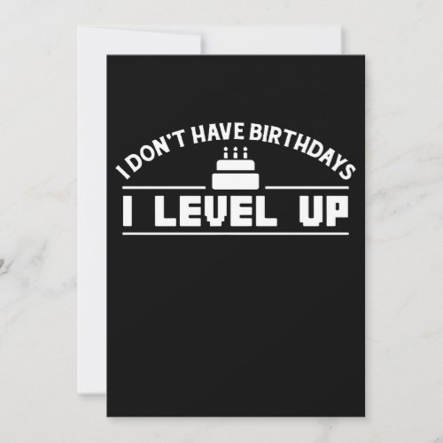 Birthdays I Level Up Printed Tee Gift Idea Geek Ga Card