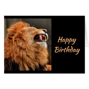 Birthdays Old Age Dangerous Sneeze Laughing Lion Cards