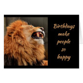 Birthdays Old Age Laughing Lion Funny Animal (Front Horizontal)