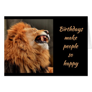 Birthdays Old Age Laughing Lion Funny Animal Cards
