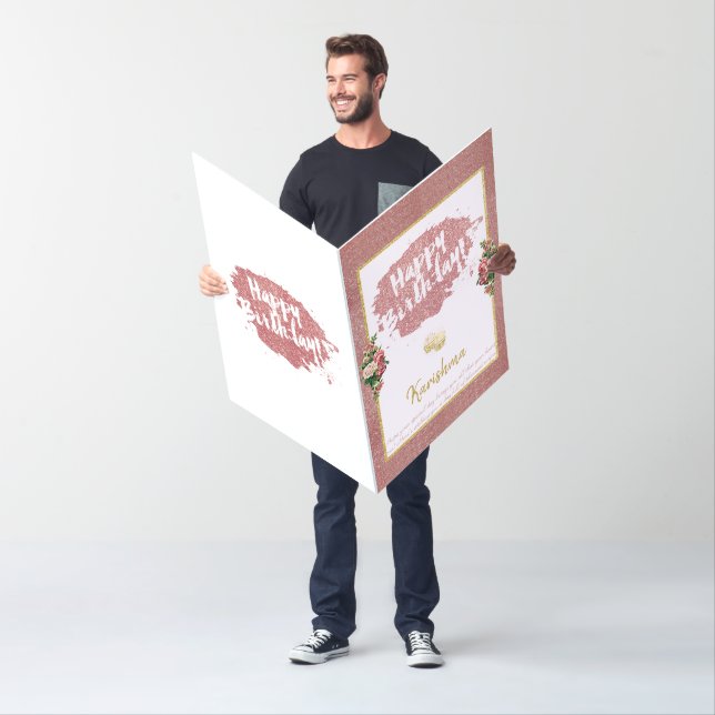 birthdays Personal name change Rose gold Card (In Situ)