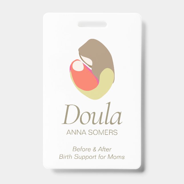 Birthing Coach Doula Midwife Mother and Baby Badge (Front)