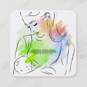 Birthing Midwife Doula Birth Pregnancy Square Business Card