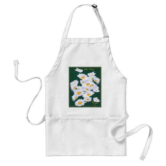 Birthmonth Apron-April, Daisy Adult Apron (Front)