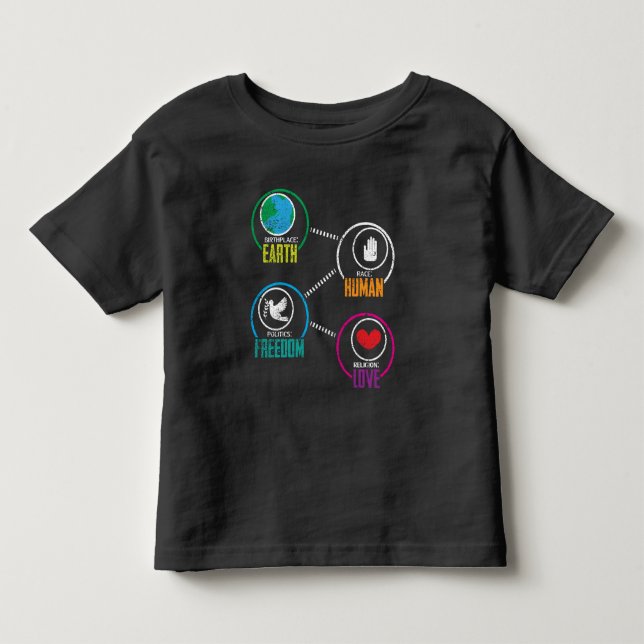 Birthplace Earth Race Human Peace Freedom Toddler T-shirt (Front)