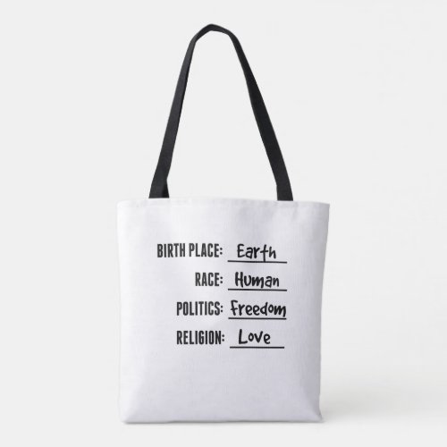 BIRTHPLACE EARTH TOTE BAG