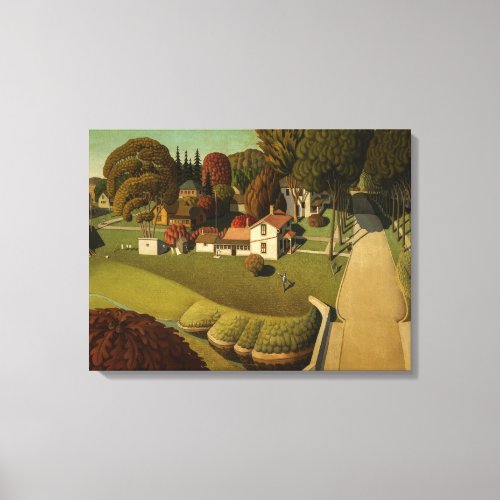 Birthplace Of Herbert Hoover by Grant Wood Canvas Print