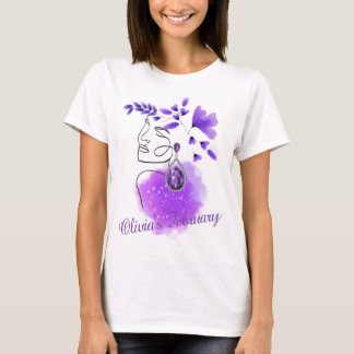 birthstone, amethyst, february,Customized, T-Shirt