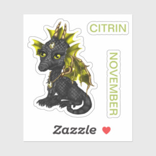 Birthstone Baby Dragon Citrin November Sticker