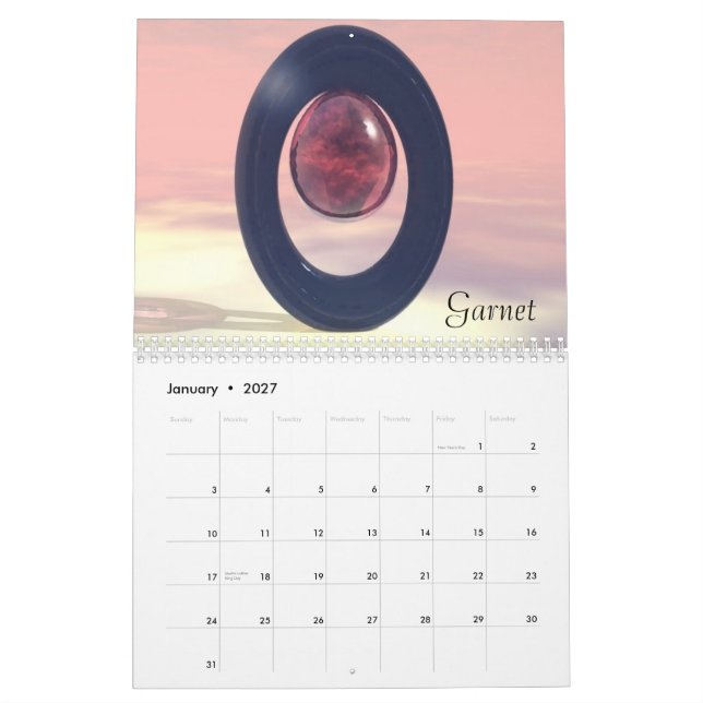 Birthstone Calendar  2009 (updated) - Customized (Jan 2027)