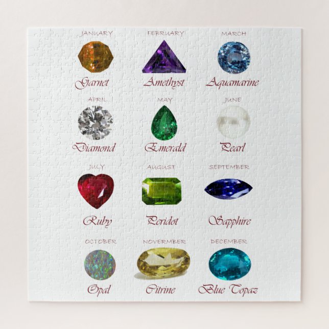 Birthstone Chart Jigsaw Puzzle (Vertical)