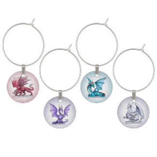 Birthstone Dragons: Set 1 of 3 Wine Charm