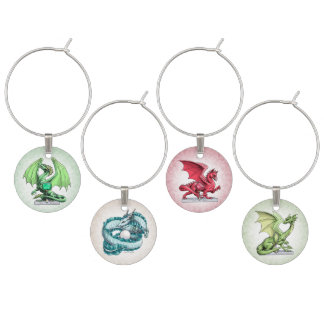 Birthstone Dragons: Set 2 of 3 Wine Charm