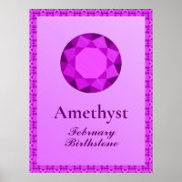 Birthstone Illustration for February - Amethyst