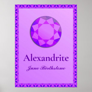 Birthstone Illustration for June - Alexandrite Po Poster