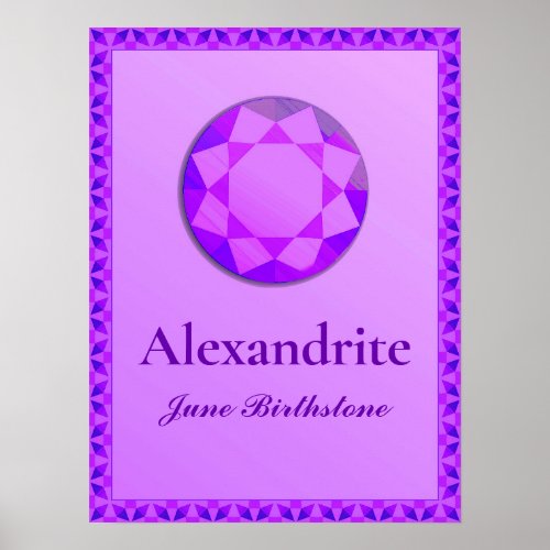Birthstone Illustration for June _ Alexandrite  Po Poster