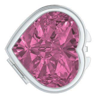 Birthstone January Garnet Heart Compact Mirror