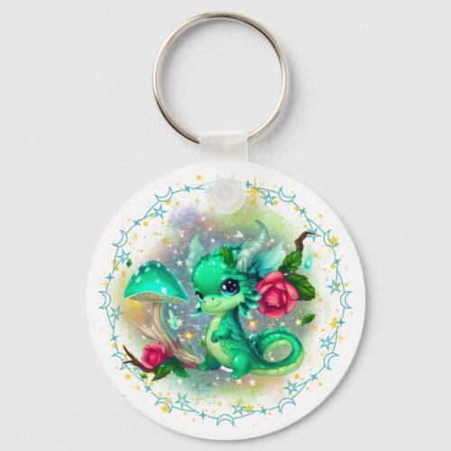 Birthstone May Emerald Dragon Keychain