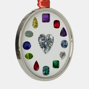Birthstone metal ornament