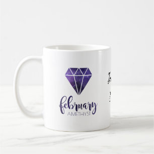 Birthstone mug February amethyst