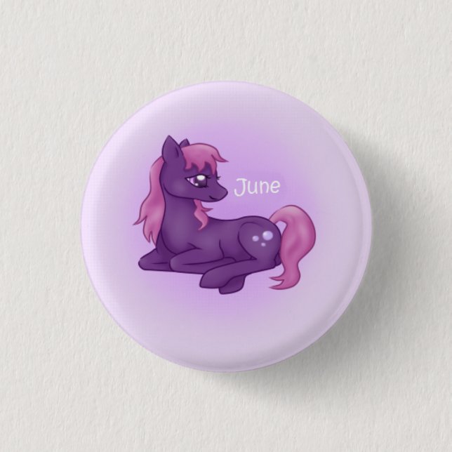 Birthstone Pony- June/Alexandrite Button (Front)