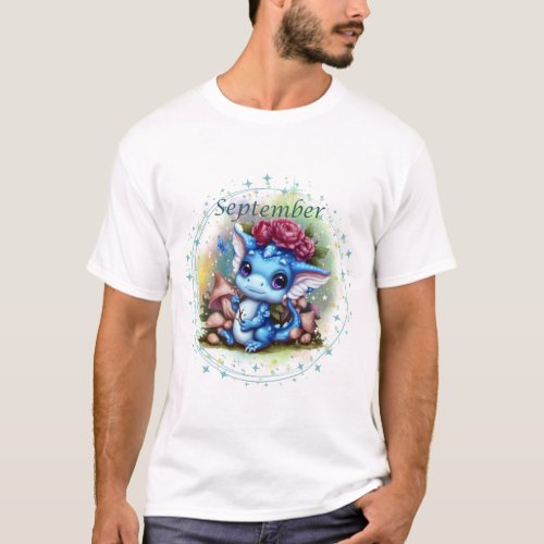 Birthstone September Sapphire Dragon T_Shirt