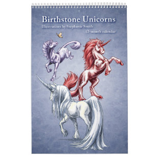 Birthstone Unicorns Fantasy Art Calendar