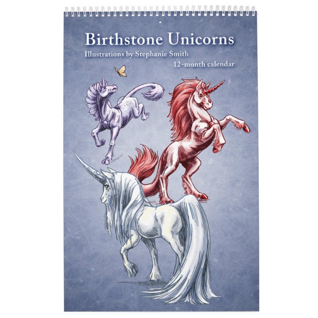 Birthstone Unicorns Fantasy Art Calendar (Cover)