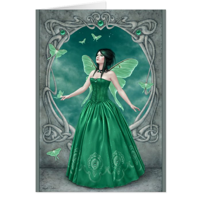 Birthstones   Emerald Fairy Greeting Card